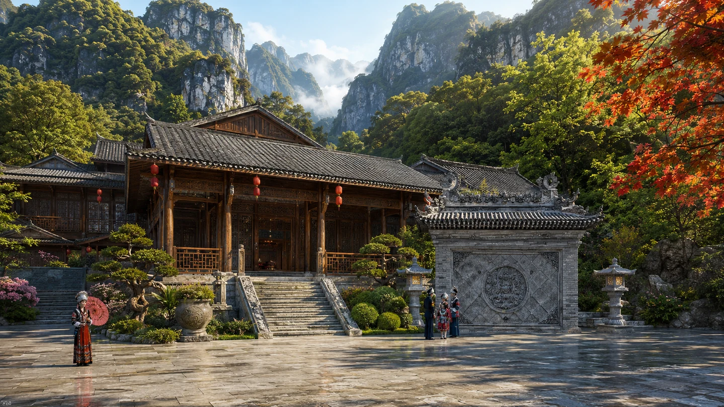 重庆阿依河牛角寨景观设计效果图 5