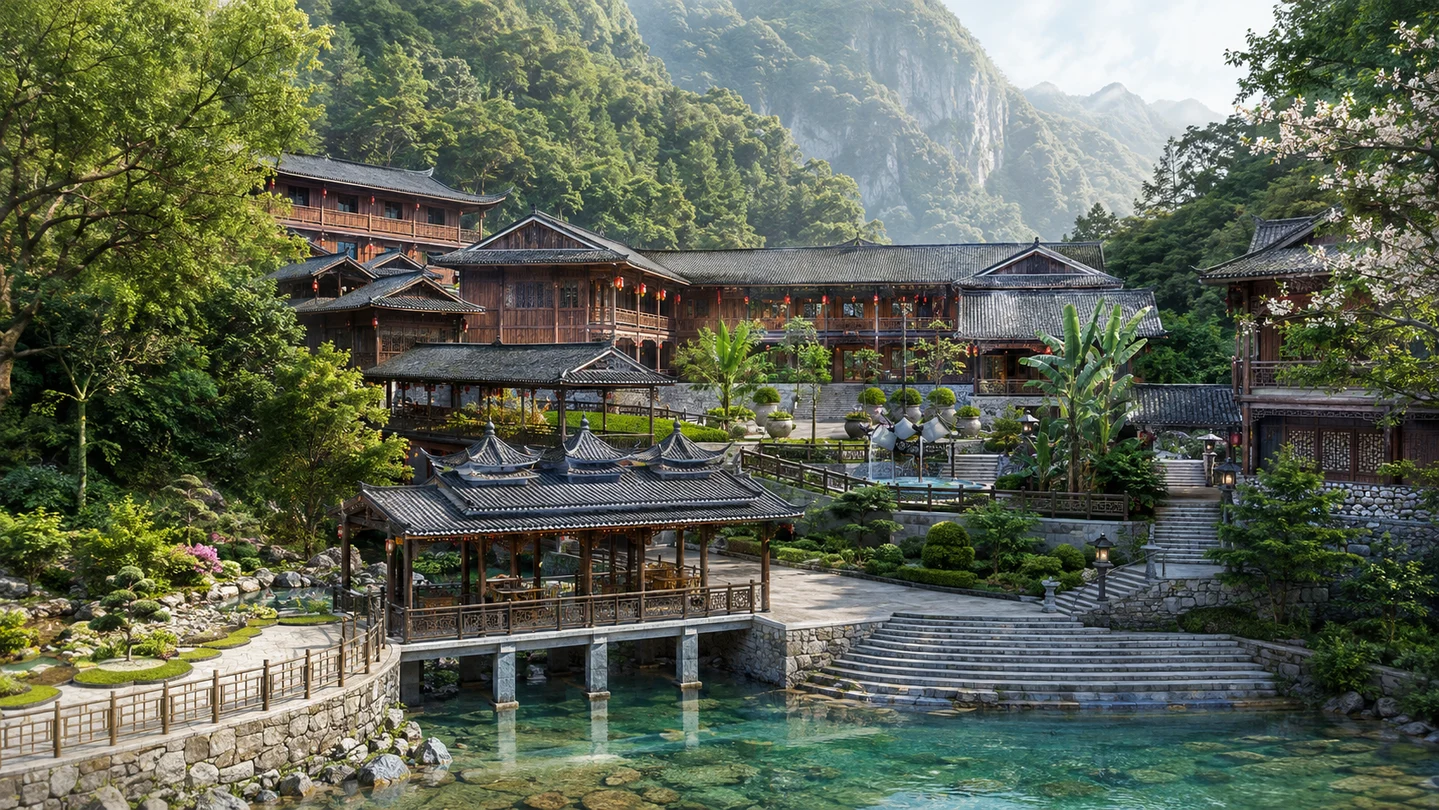 重庆阿依河牛角寨景观设计效果图 7