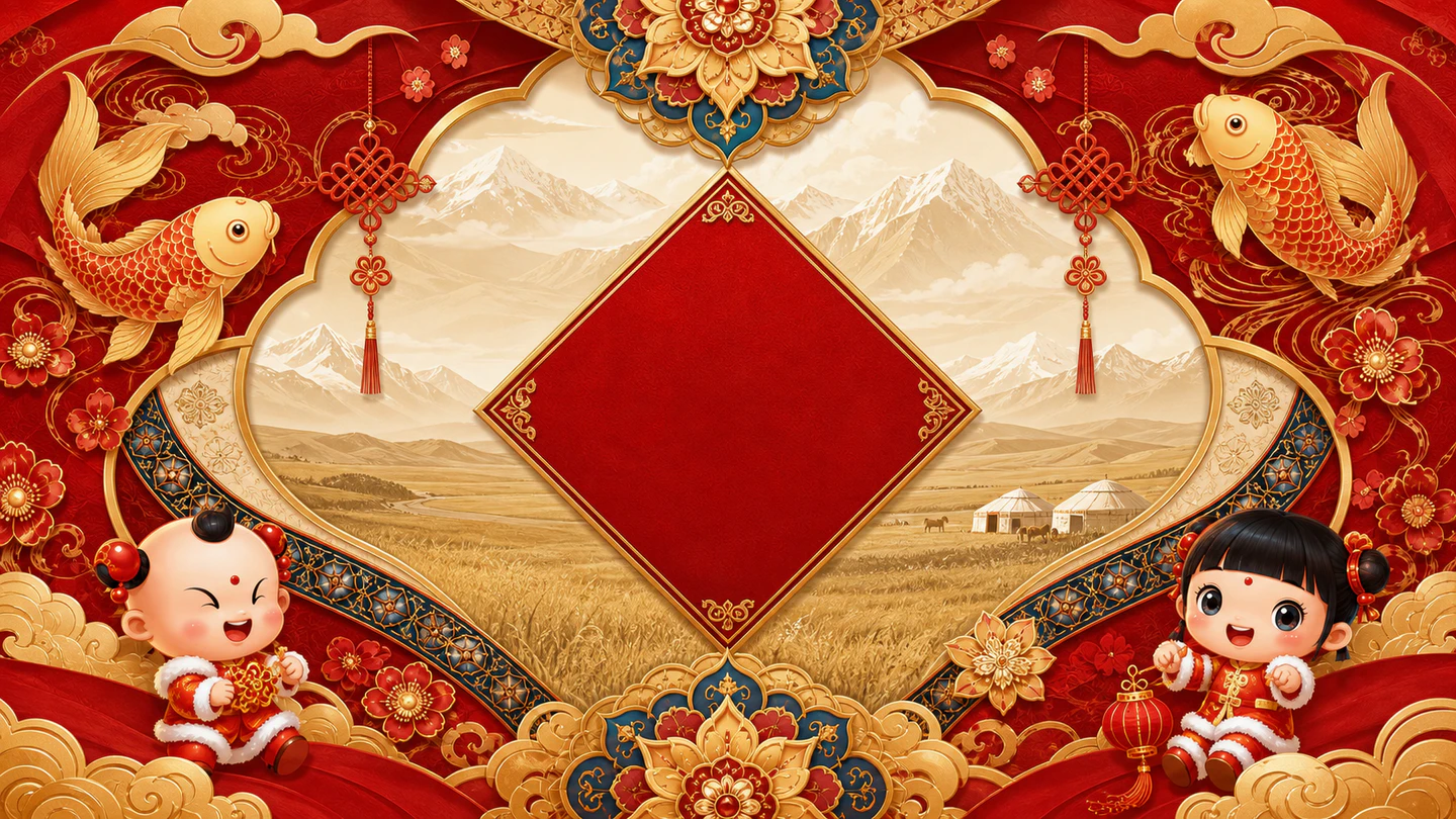 东莞援疆办新年贺卡彩信设计封面