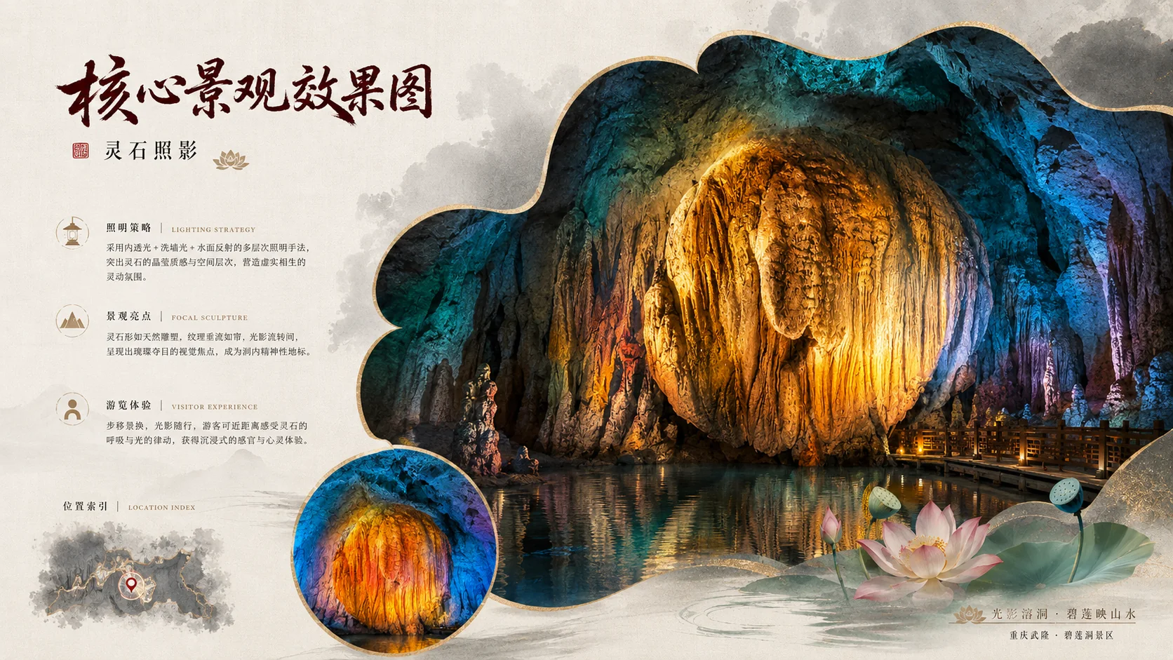 广西桂林阳朔碧莲洞溶洞设计效果图 2