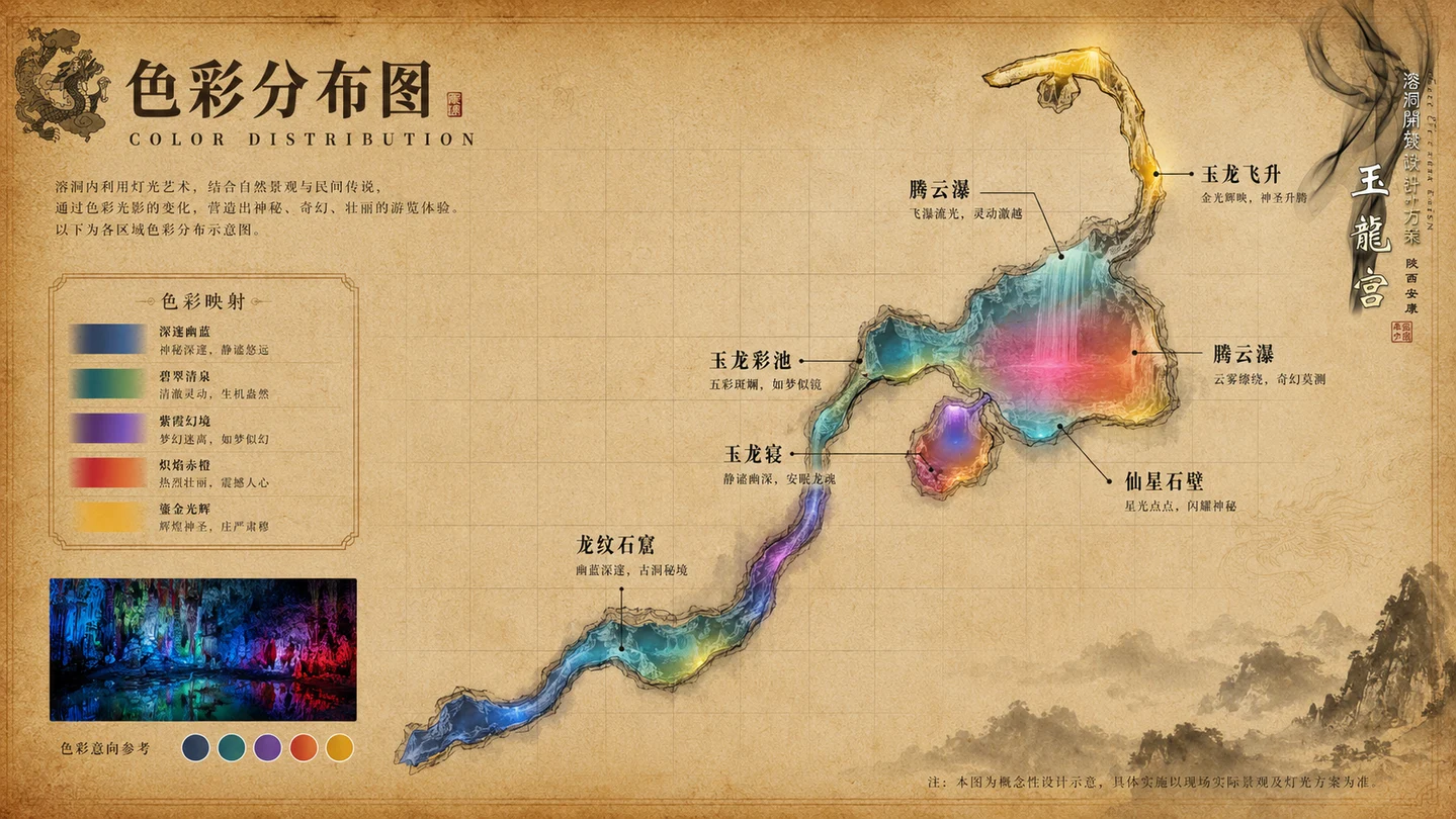 陕西安康《玉龙洞》溶洞灯光设计效果图 1