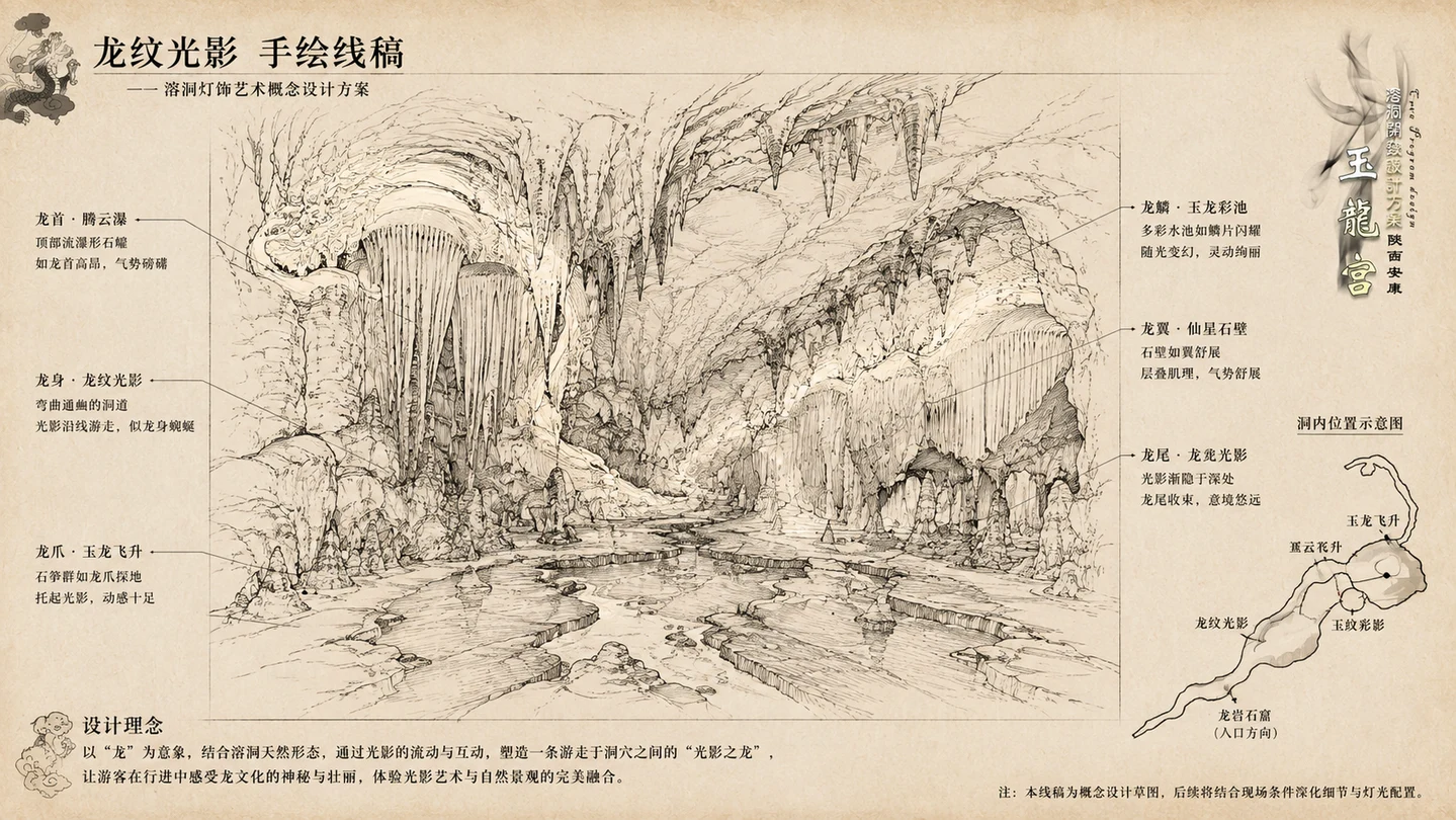 陕西安康《玉龙洞》溶洞灯光设计效果图 5